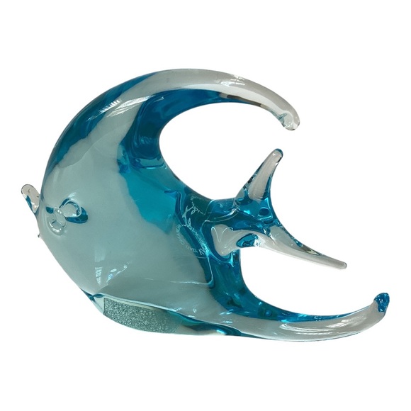 V. Nason & Company Hand Blown Murano Glass Angel Fish Turquoise Italy Vintage - Picture 10 of 16